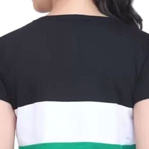 <b>Women's</b> Color Blocked Crew Neck Short Sleeve <b>T</b>-<b>Shirt</b> Regular Fit 100% Cotton Jersey Breathable Casual Wear All Seasons <b>T</b>-<b>Shirt</b> - Product Image 4