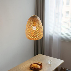 Natural Bamboo <b>Ceiling</b> <b>Light</b> Fixture with Lightweight Structure and Soft Lighting Effect Ideal for Restaurants Cafes - Product Image 2