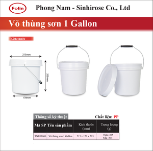 Seau cylindrique en plastique PP blanc avec poignée métallique, conteneur de stockage de peinture recyclable - Product Image 6