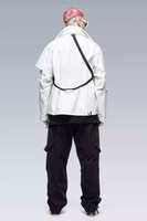 Blouson Techwear à Capuche Homme Blanc Style Cyberpunk Futuriste Streetwear Coupe-Vent Tactique Cargo Fonctionnel Urbain Utilitaire Lettre