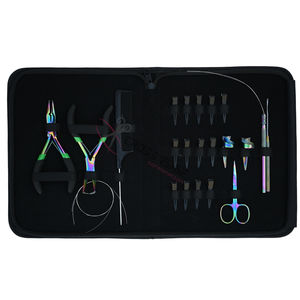 Kit d'outils pour extensions capillaires Rainbow avec pince à micro-perles de 5 pouces, enfileur de boucles, peigne à queue et ensemble de doigts de séparation - Product Image 1