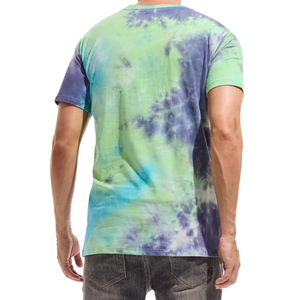 Camiseta de Manga Corta con Estampado Tie-Dye para Hombre, Corte Regular, Cuello Redondo, Informal, de Algodón, Tejida, Personalizada - Product Image 2
