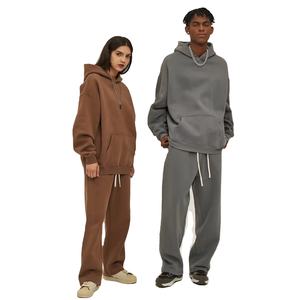 Custom Faded Vintage Jogging Set Zip Up Chándal Sudadera con capucha y pierna recta pantalones de chándal acampanados Lavado ácido Conjunto de dos piezas - Product Image 6