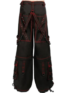 Pantalon gothique unisexe personnalisé, coupe ample, taille haute, 100% coton, multi-poches, style streetwear - Product Image 2