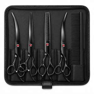 5 Piece Dog Grooming Kit, Professional Stainless Steel Dog Grooming Scissors with Curved Sharp Durable <b>Pet</b> Shears for Dogs Cats - Product Image 6