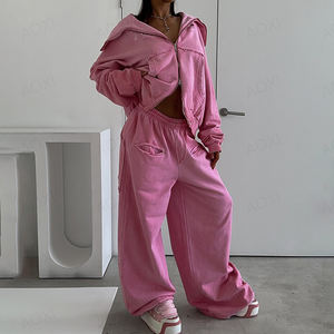 Conjunto de Dos Piezas para Mujer con Franja Lateral, Sudadera Holgada con Pantalones Anchos - Product Image 5