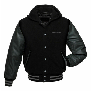 Chaqueta Bomber Floral para Hombre Inflow, Negra y Gris, con Estampado por Sublimación, Cuello Camisero, Corte Regular, Estilo Casual de Primavera - Product Image 2