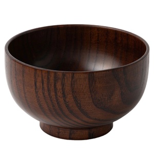 ชามไม้ทรงเตี้ยทำจากไม้กระถินเทศขัดเงาสีเข้ม น้ำหนักเบา เหมาะสำหรับใช้ในครัว ชามผสมอาหาร ใช้ซ้ำได้ ปลอดภัยสำหรับเครื่องล้างจาน - Product Image 1