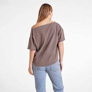 Nueva Llegada, Camisetas Casuales de Verano para Mujer, Estampado de Flores y Letras, Camisetas con Hombros Descubiertos, Camisetas Ecológicas de Manga Corta - Product Image 3