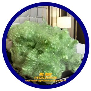 Green Hollow Staple Polyester Fiber Filling <b>Material</b> A Grade 15D Recycled for Toy <b>Sofa</b> Pillow - Product Image 6