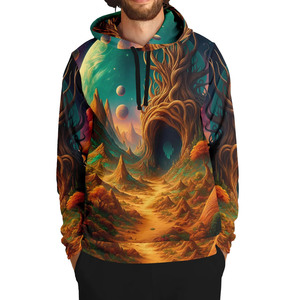 Customizable Front Logo <b>Men's</b> <b>Pullover</b> Hoodie with Pocket 100% Polyester Jersey Fabric Sublimation Printing Breathable Quick Dry - Product Image 1
