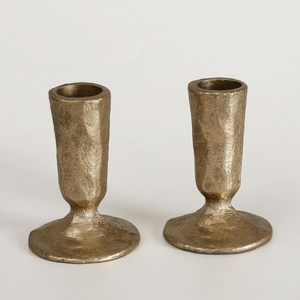 Ensemble de chandeliers décoratifs en métal doré antique, martelés à la main, élégants, pour centre de table de mariage - Product Image 3