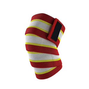 Heavy Duty Cotton <b>Weight</b> Lifting Compression Knee Support Wraps Breathable Eco-Friendly Custom Color & Logo Squat Knee Wrap - Product Image 2