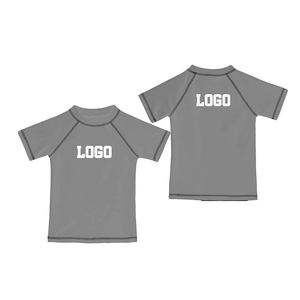 เสื้อยืดกันแดดสำหรับเด็กผู้ชาย เสื้อแรชการ์ดสำหรับเล่นน้ำชายหาด สวมใส่สบายสำหรับฤดูร้อน เหมาะสำหรับกิจกรรมกลางแจ้ง เสื้อยืดว่ายน้ำสำหรับเด็กผู้ชาย ป้องกันแสงแดด - Product Image 4