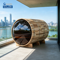 Sauna de Barril para Exteriores de Cedro Rojo de Grado Profesional, de Múltiples Piezas Empalmadas, con Certificación ETL, WiFi Inteligente, para Recuperación Atlética, Estilo Italiano