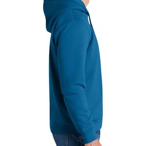 Custom Logo Teal Blue Hoodie <b>Men</b> High Quality Plain Cotton Fleece <b>Pullover</b> Streetwear Turquoise Blank Hooded Sweatshirt - Product Image 2
