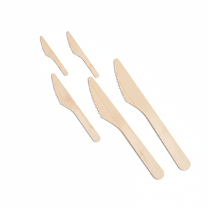 Exportateur mondial vendant des couverts en bois jetables de haute qualité, 100% naturels, couleur bois, à usage unique, avec bords polis - Product Image 1