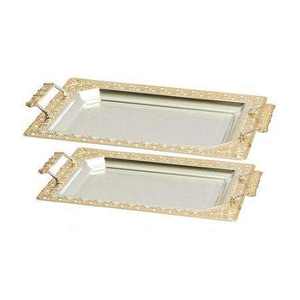 Plateau de service durable en acier inoxydable conçu pour une utilisation polyvalente, y compris le rangement dans la cuisine, le service des boissons et le transport des aliments. - Product Image 3