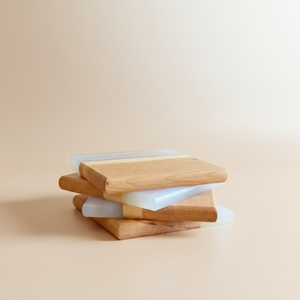 Ensemble de dessous-de-verre décoratifs artisanaux en résine et bois pour la décoration de table à café ou à thé, idéal comme cadeau - Product Image 1