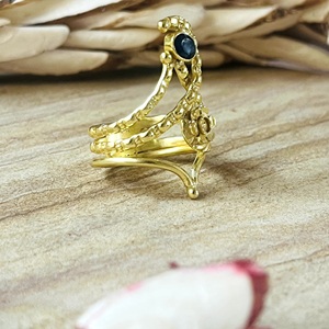 Hot Design Boho <b>Snake</b> Black Onyx <b>Ring</b> Boho Brass Jewelry for Women 18k Gold Plated <b>Snake</b> Floral <b>Ring</b> for Wholesale/OEM/ODM - Product Image 4