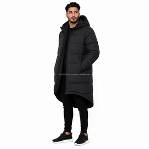 Veste d'hiver pour homme, longue, sans capuche, matelassée, col montant, chaude, respirante, légère, épaisse, parka d'extérieur - Product Image 3