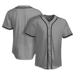 Camiseta de Béisbol Blanca para Hombre, Manga Corta, Cierre de Botones, Absorbe la Humedad, Poliéster, Uniforme de Equipo, Color Sólido, Corte Regular - Product Image 1