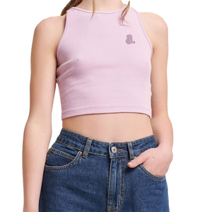 Camisetas sin mangas casuales para mujer, ecológicas, transpirables, de secado rápido, tela de jersey de algodón y spandex, cuello redondo - Product Image 1