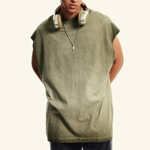 เสื้อกล้ามโอเวอร์ไซส์ทรงหลวมจากโรงงาน OEM ผ้าหนัก 260 กรัม สไตล์ฮิปฮอป ลุค Dirty Washed สำหรับผู้ชาย - Product Image 1