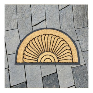 Tapis de porte en caoutchouc antidérapant noir abstrait moderne 80x120cm, produit indien de qualité supérieure fait à la main pour une utilisation à la maison et en extérieur - Product Image 4