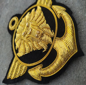 High Quality Handmade Embroidered Custom Made Blazer Rank Badges With Safety <b>Pin</b> Wing Badges For Uniforms - Product Image 5