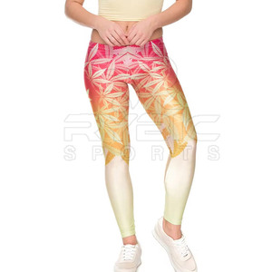 Leggings de sublimation fabriqués au Pakistan pour femmes, extensibles et de qualité supérieure, pour le sport, l'exercice, le yoga et les tenues de fitness. - Product Image 4