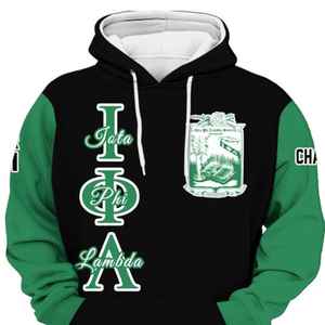Iota Phi Lambda Sorority Hoodie <b>Black</b> Emerald Green Custom Chapter 1929 Pullover Sweatshirt <b>Women</b> <b>Fleece</b> Greek Letter Hoodie - Product Image 4