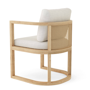 Luxury Style Dining Set Rectangular Slatted <b>Table</b> 6 Cushioned with Teak Wooden Frame Material for Home Decoration - Product Image 5