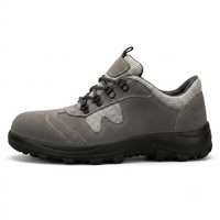 Chaussures de sécurité basses pour hommes en daim respirant avec embout en acier, antidérapantes, résistantes à l'eau et anti-perforation, pour usine et cuisine