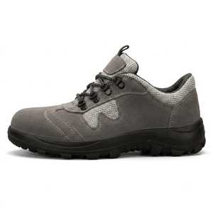 <b>Men's</b> Steel Toe Safety <b>Shoes</b> Suede Breathable Work Footwear Anti Slip <b>Water</b> Resistant Puncture <b>Proof</b> Low Cut for Construction - Product Image 1