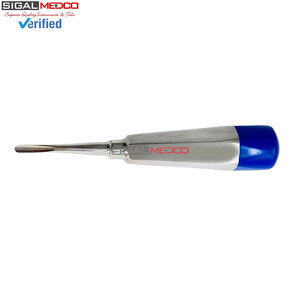 Periotoom dentaire en acier inoxydable à manche creux et poignée colorée, avec pointe droite, pour extraction dentaire - Product Image 3