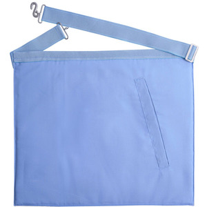 Delantal Masónico Personalizado Blanco con Ribete Azul, Compás y Escuadra Bordados, Insignia Cosida para Prendas - Product Image 6