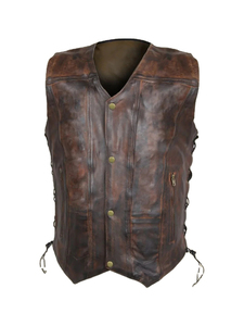 Mens Real Cowhide Leather Vest Sleeveless Motorbike Rider <b>Waistcoat</b> Winter Windproof Outdoor Casual Fashion OEM Service Pro Pro - Product Image 4