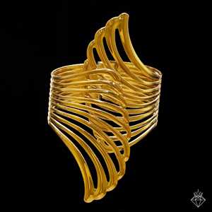 PRAO Anti-Tarnish Gold Plated Wings <b>Bangle</b> <b>Bracelet</b> <b>Fine</b> <b>Bangles</b> Collection - Product Image 3