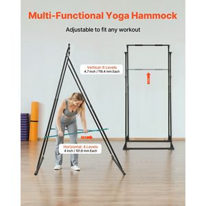 Max 440.9 Lbs Load Capacity 6.6-Yard EVA Foam <b>Yoga</b> <b>Hammock</b> 4-Level Horizontal 6-Level Vertical Adjustment Swing <b>Yoga</b> Accessories - Product Image 5