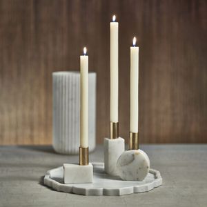 Modern Gold Multi Arm <b>Candelabra</b> With Green Marble Base Elegant Dual Taper Candle Holder For Luxury Tabletop Decor - Product Image 4