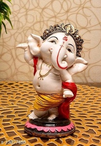 Conjunto de ídolo de Ganesha de resina polivinílica, estatuas musicales de Ganesha, regalo indio, decoración de mesa de Ganesha, decoración del hogar, artículos Pooja - Product Image 3