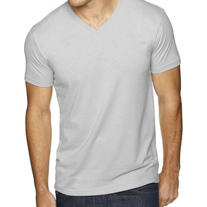T-shirt uni à manches courtes et col en V pour homme, de haute qualité, séchage rapide, faible MOQ. - Product Image 1