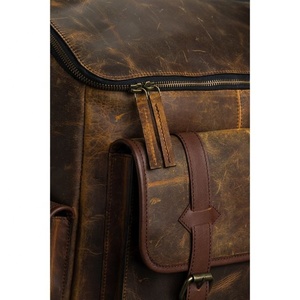 LW 100% Genuine Leather <b>Backpack</b> <b>Brown</b> Color Fashionable Portable Luggage Bag for Men Women Office Use Trending for Summer 2024 - Product Image 3