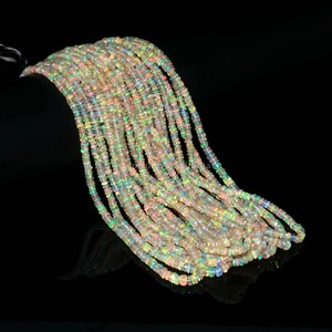 AAA Natural Ethiopian <b>Opal</b> Smooth Rondelle Beads 3mm 4.5mm Welo Fire <b>Opal</b> Beads 16 Inch Strand for Jewelry Making Wholesale Rate - Product Image 4