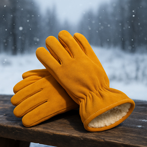 Guantes de Seguridad de Cuero, Térmicos, Aislantes, para Trabajo al Aire Libre, Guantes de Protección para Hombre para Invierno - Product Image 2