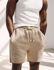 Shorts de survêtement pour hommes, nouvelle mode, en molleton de coton, décontractés pour l'été, avec cordon de serrage à la taille - Product Image 3