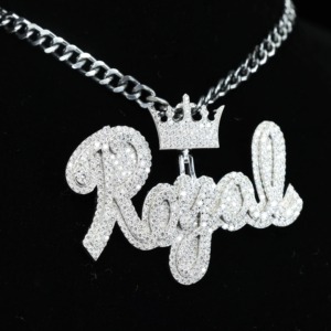 Hip Hop Jewelry Mens Iced Out Custom Letter <b>Pendant</b> 925 Sterling <b>Silver</b> VVS Moissanite Diamond Number Name <b>Initial</b> Logo <b>Pendant</b> - Product Image 6
