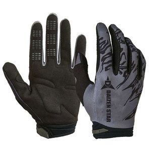 Gants de cyclisme Daizen Star à doigts entiers, respirants, enduits de polyuréthane, impression numérique, fermeture auto-agrippante, unisexe, noir et vert lime - Product Image 1