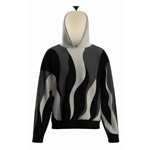 Sudadera con Capucha Reversible Personalizada de Forro Polar a Rayas, Poliéster y Algodón - Product Image 1